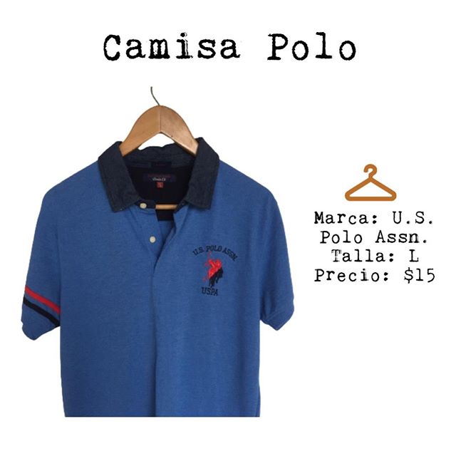Camisa Polo U.S. Assn. cuello tipo denim estilo custom fit talla medium a large.
#batista #secondhand